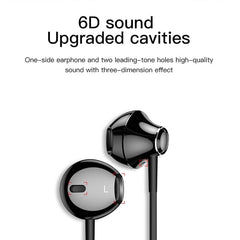 Baseus 6D Stereo In-ear Earphone Headphones Wired Control Bass Sound Earbuds for 3.5mm Earphones