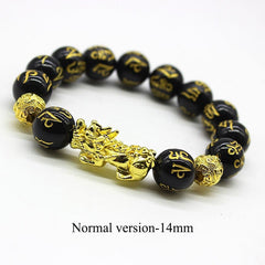 2PCS Obsidian Stone Beads Bracelet Pixiu Bracelet Black Wealth Bracelet Feng shui Bracelets Luck Bracelet for Women Men 2023