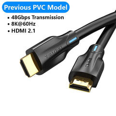 Vention HDMI 2.1 Cable 8K/60Hz 4K/120Hz 48Gbps HDMI Digital Cables Splitter for Xiaomi TV Box HDR10+ PS5 Switch Cable HDMI 2.1