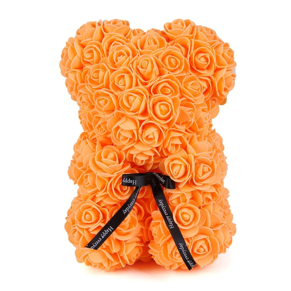 25CM White Rose Bear Artificial Flower Rose Teddy Bear For Valentine's Birthday Christmas Gift