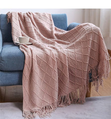 Inya Throw Blanket Textured Solid Soft Sofa Couch Bed Cover Decorative Nordic Knitted Blanket Weighted Christmas Decor Plaids