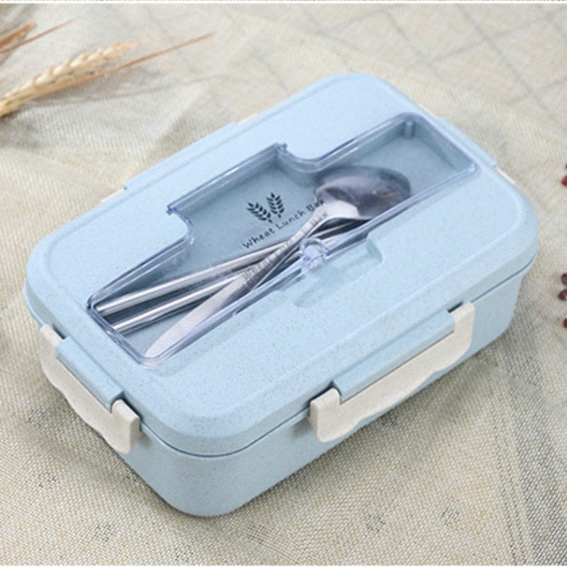 Lunch Box Food Container Bento Box Heated Lunchbox Kids Lunchbox Snack Straw Wheat Korean Sealed Student Plastic Box for Food - Wowza