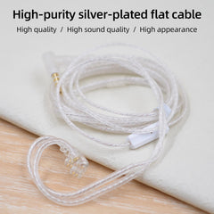 KZ Headphones Silver plated upgrade cable 2PIN 0.75mm High-purity silver plated flat cable ZEX Pro ZS10 Pro ZSN Pro X EDX Pro