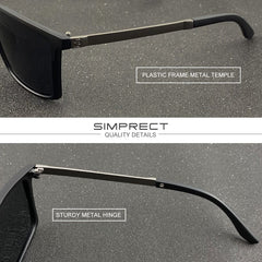 SIMPRECT Rectangle Polarized Sunglasses For Men 2023 Luxury Brand Designer UV400 High Quality Fashion Square Sun Glasses oculos