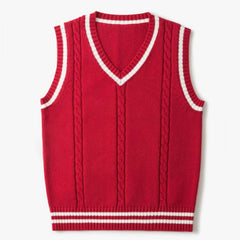 Sweater Vest Men Autumn Winter Plus Velvet V-neck Striped Big Size 5XL Oversize Mens Couples Preppy Style Students Vests Ulzzang