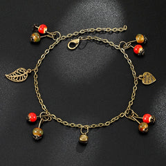 Hot summer retro style imitation fruit Women anklet bracelet personality ethnic style leg chain girl barefoot chain jewelry Gift