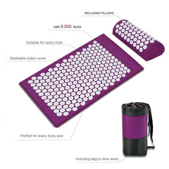 Acupressure Mat Massage Relieve Stress Back Body Pain Spike Cushion Yoga  Acupuncture Mat