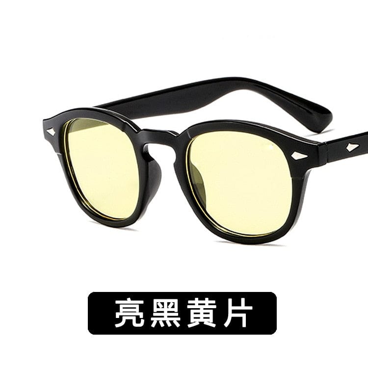 Fashion Johnny Depp Style Round Sunglasses Clear Tinted Lens Brand Design Party Show Sun Glasses Oculos De Sol