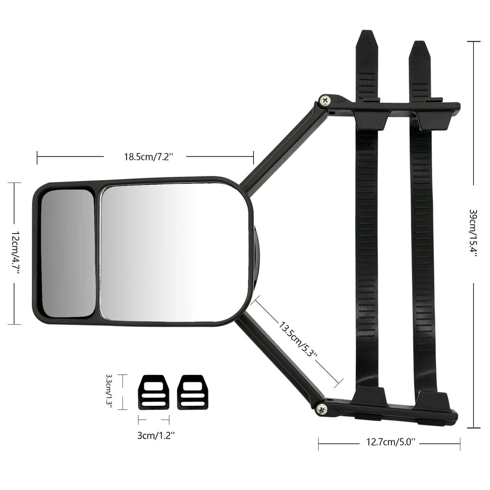 PAIR of Adjustable Trailer Towing Mirror Trailer Wing Mirror Extension Towing Blind Spot Mirror Car Truck Blind Spot