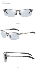 Photochromic Sunglasses Men Women Vintage Metal Polarized Sun Glasses For Male Night Vision Driving Sunglass