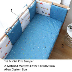 Baby Bed Bumper For Newborns Baby Room Decoration Thick Soft Crib Protector For Kids Cot Cushion With Cotton Cover Detachable