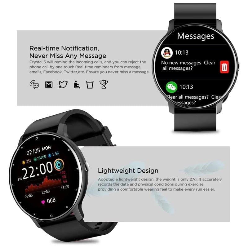 LIGE 2022 New Smart Watch Men Full Touch Screen Sport Fitness Watch IP67 Waterproof Bluetooth Smartwatch Men For Xiaomi Huawei