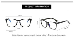 Vintage Anti Blue Light Eyeglasses Frame Women Men Square Spectacles Glasses Computer Gaming Rays Blocing Clear Lens Rivet Sexy