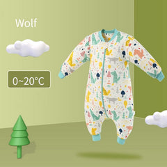 HappyFlute Baby 100% Cotton Sleeping Bag Long Sleeve Winter Cartoon Split Leg Baby Cloth Fit 0~6 Year Baby