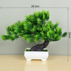 Artificial Plants Potted Green Bonsai Small Tree Grass Plants Pot Ornament Fake Flowers for Home Garden Decoration Wedding Party