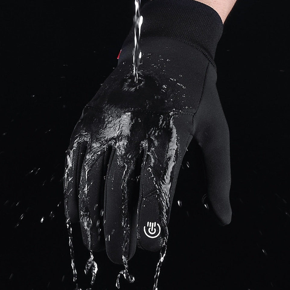 Waterproof Winter Warm Gloves Cycling Glove Anti-slip Thermal Fleece Touch Screen Glove Full-Finger Skiing Glove M- XL