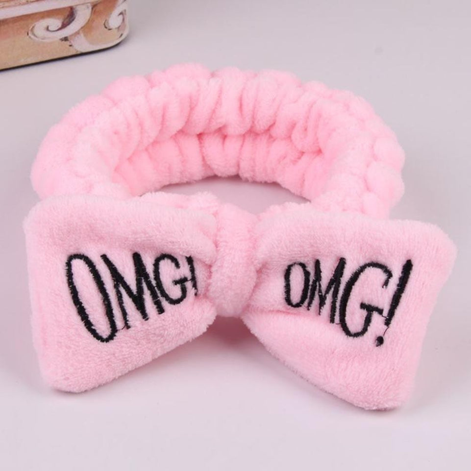 New Letter "OMG" Coral Fleece Soft Bow Headbands for women Girls Cute Hair Holder Hairbands Hair Bands Headwear Hair Accessories