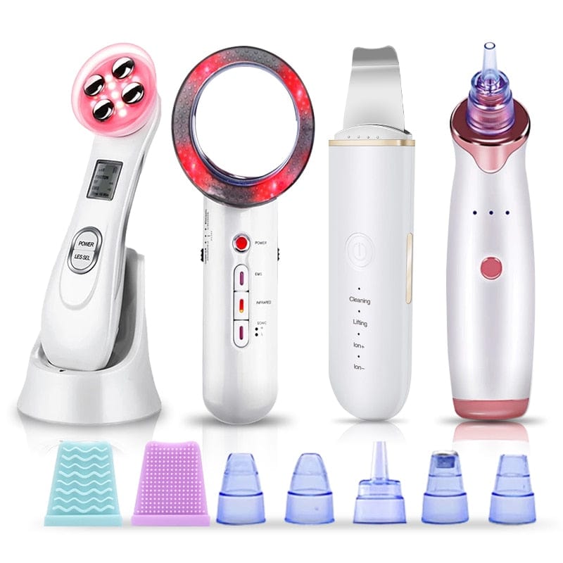 Ultrasonic Skin Scrubber Face Massager EMS Mesotherapy RF Radio Frequency Facial Beauty Blackhead Remover Ultrasoic Infrared