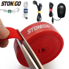 USB Cable Winder Cable Organiser Ties Mouse Wire Earphone Holder HDMI Cord Free Cut Management Phone Hoop Tape Protector