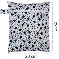 Travel PUL Wet Bags Baby Waterproof Cloth Diaper Bag Single Zipper Print Reusable Baby Nappy Wet Dry Bags Wetbags 25x20cm