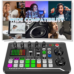 Mixing Desk Sound Card and Audio Interface with DJ Mixer Effects and Voice Changer,Bluetooth Stereo Audio for Youtube Streaming