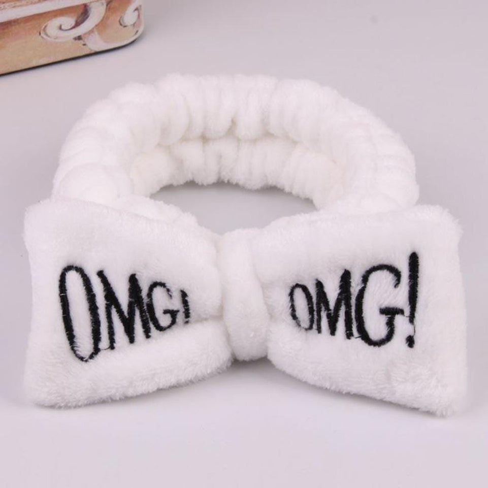 New Letter "OMG" Coral Fleece Soft Bow Headbands for women Girls Cute Hair Holder Hairbands Hair Bands Headwear Hair Accessories