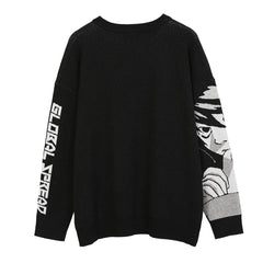 2000s Vintage Knitted Harajuku Kawaii Winter Clothes Women Oversized Sweaters Gothic Long Sleeve Tops Goth Y2k Streetwear Men