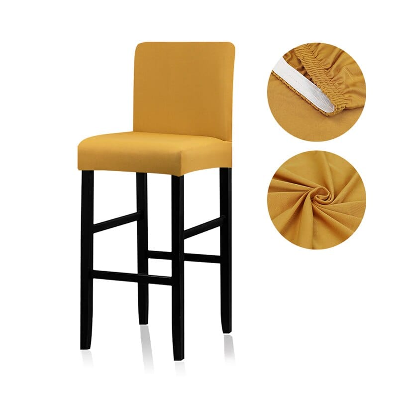 Solid Colors Bar Chair Cover Stretch For Bar Stool Short Back Dining Room Spandex Elastic Slipcover For Chairs Banquet Wedding