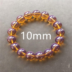 Genuine Natural Yellow Amber Blue Dominican Round Beads Bracelet Women Men Amber Healing 12mm 10mm 8mm Stretch Jewelry AAAAA