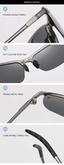 Photochromic Sunglasses Men Women Vintage Metal Polarized Sun Glasses For Male Night Vision Driving Sunglass