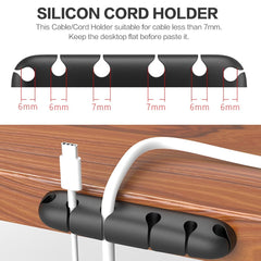 USB Cable Organizer Wire Winder Silicone Tie Fixer Wire Management organizador Cord Clip Office Desktop Phone Cables holder