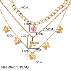 Bohemian Multilayer Necklaces For Women Men Butterfly Portrait Coin Cross Crystal Chokers Necklace Trendy New Jewelry Gifts