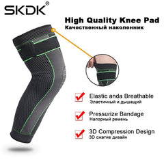 Elastic Knee Support Pressure Bandage Volleyball Long Knee Pads Black Silicone Kneepad Cover Best Knee Brace Sleeve Pads Sports