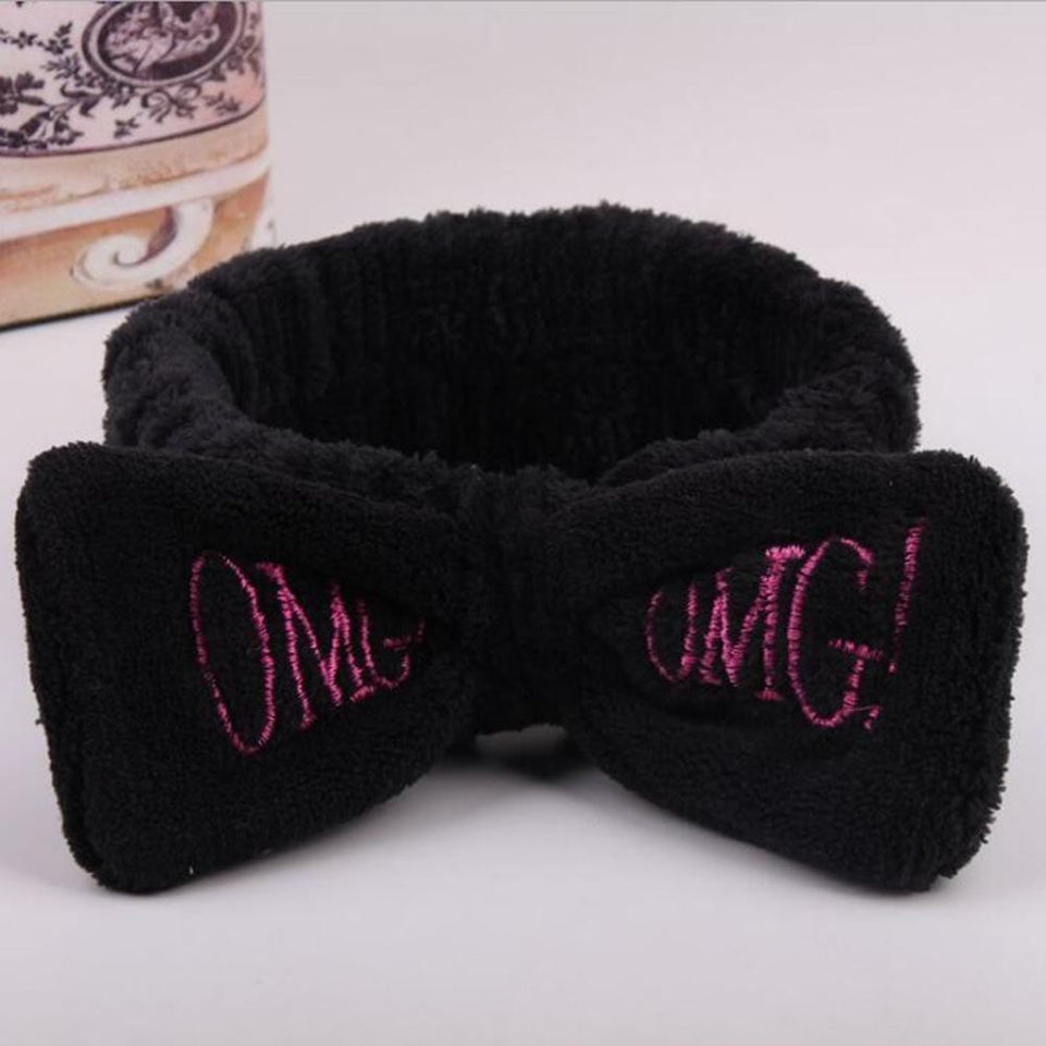 New Letter "OMG" Coral Fleece Soft Bow Headbands for women Girls Cute Hair Holder Hairbands Hair Bands Headwear Hair Accessories