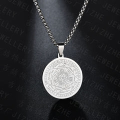 Pentagram Necklace Seven Archangel Amulet Protection Pentacle Pendant Necklaces for Women Men Trend Stainless Steel Jewelry Gift