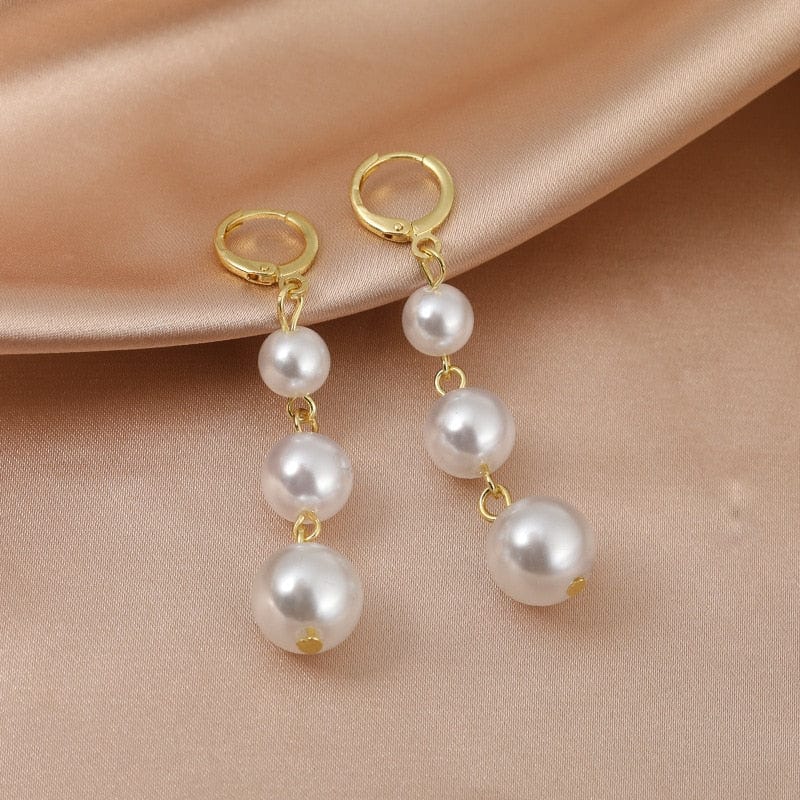 Korean Vintage Glossy Arc Bar Long Tassel Drop Earrings for Women Gold Color Geometric Fashion Jewelry Luxury Hanging Pendientes