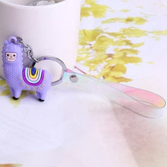 New Qualitied Original cartoon Lamb cute Luck Zodiac Alpaca keychain key ring Simulation Animals Pendant Jewelry Birthday gift