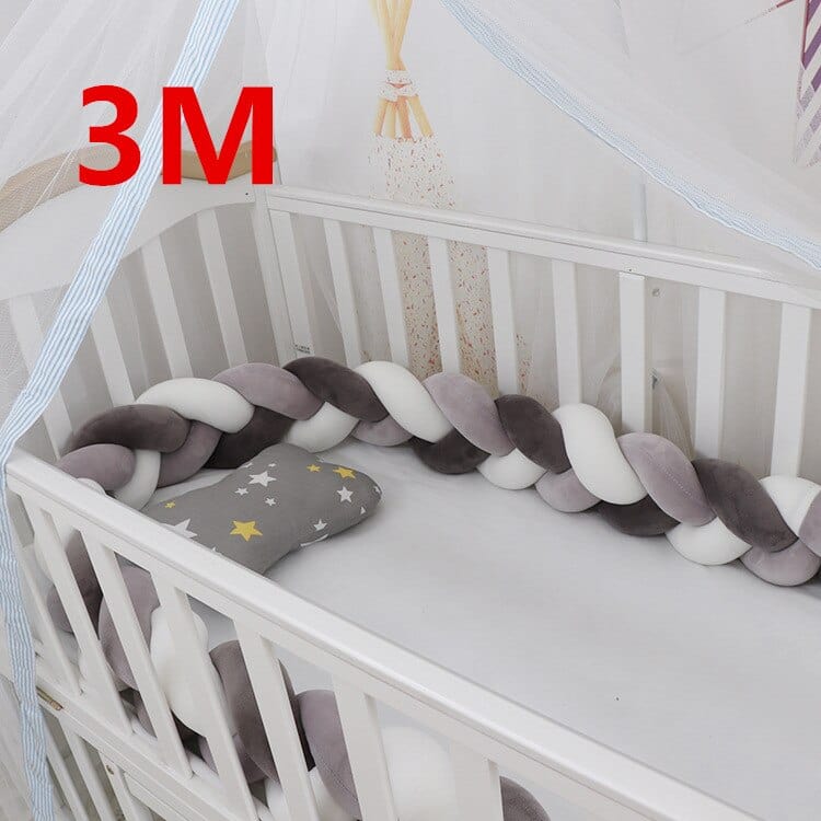 3M Baby Bumper Bed Braid Knot Pillow Cushion Bumper for Infant cuna Bebe lit Crib Protector Cot Bumper Room Decor