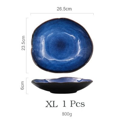 KINGLANG 1/2/4 Pcs Nordic Ceramic Food Dish Plate Household Pottery Irregular Dish Salad Platter Dish Dinnerware - Wowza