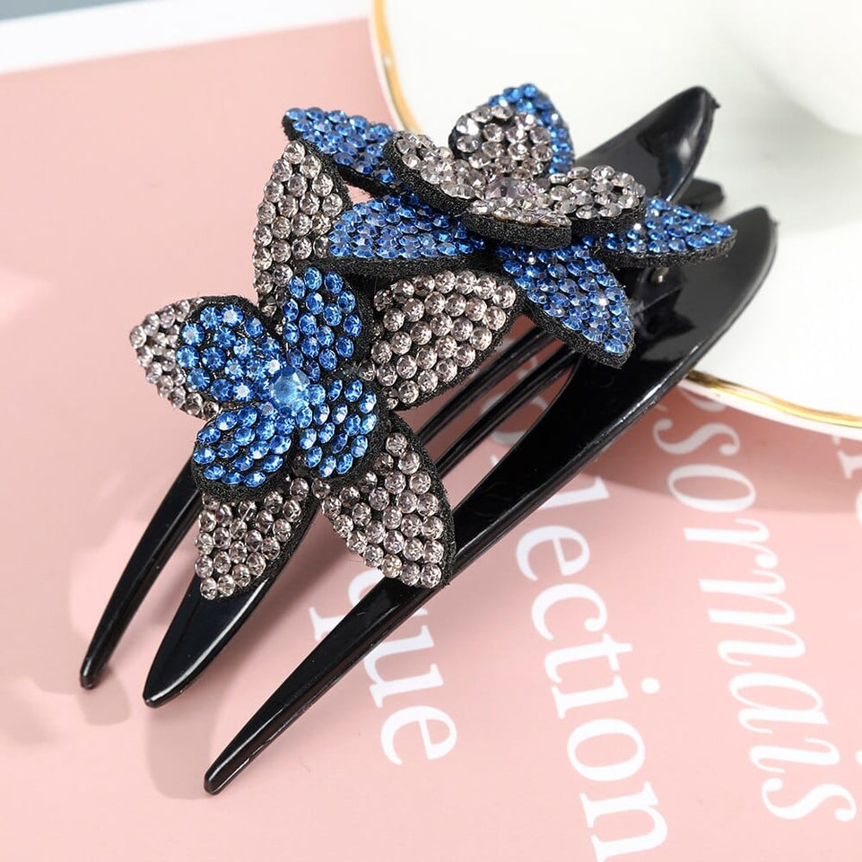 Rhinestone Hairpin Flower Leaf Butterfly Duckbill Hair Claws Retro Hair Clips Accessories For Women Shinning Ponytail Headwear