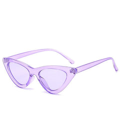 sunglasses woman brand Designer vintage retro triangular cat eye glasses oculos De Sol Transparent ocean uv400