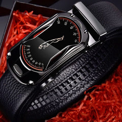 Belts for 3.5cm Width Sports Car Brand Fashion Automatic Buckle Black Genuine Leather Men's Jeans High Quality Waist Male Strap