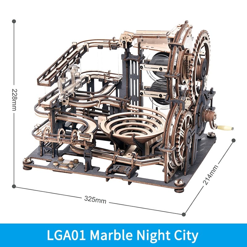 Robotime ROKR Marble Night City 3D Wooden Puzzle Games Assembly Waterwheel Model Toys for Children Kids Birthday Gift