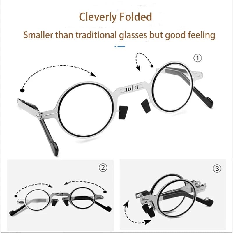 May Flower Metal Round Folding Reading Glasses Men Blue Light Computer Grade Glasses Narrow Eyeglasses Frame For Men gafas +3.5