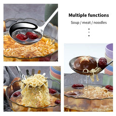 Metal Colander Stainless Steel Spoon Noodle Spoon Colander Bamboo Handle Practical Pasta Tools Soup Scoop Kitchen Accessories - Wowza