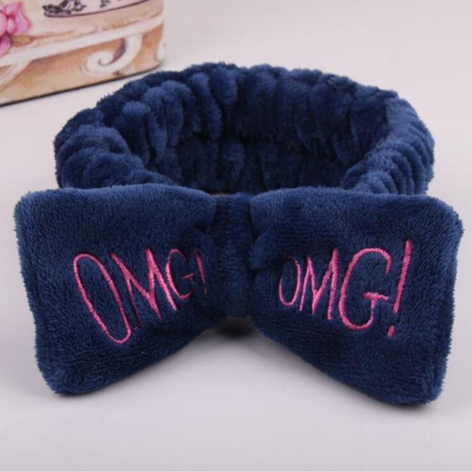 New Letter "OMG" Coral Fleece Soft Bow Headbands for women Girls Cute Hair Holder Hairbands Hair Bands Headwear Hair Accessories