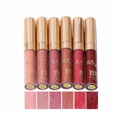 BEAUTY GLAZED 6Pcs/Set Professional Liquid Lipstick Lip Gloss Makeup Matte Sexy Kit Long Lasting Cosmetics Waterproof Maquiagem