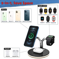 25W 3 in 1 Magnet Qi Fast Wireless Charger For Iphone 12 Mini Pro MAX Charging Station For Apple Watch 6 5 4 3 2 1 AirPods Pro