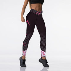 Qickitout 12% spandex Sexy elasticità a vita alta donna Leggings stampati digitali pantaloni Push-Up