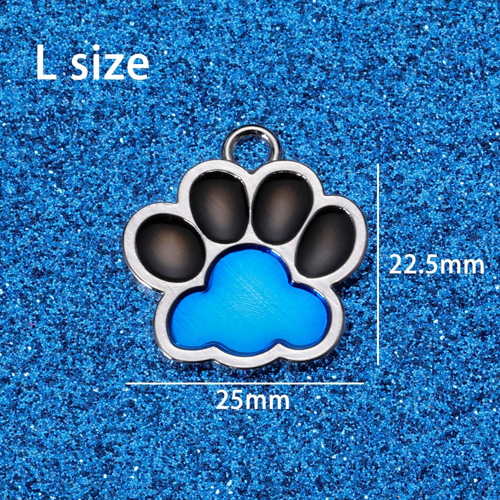 Personalized Dog Cat Tags Engraved Cat Dog Puppy Pet ID Name Collar Tag Pendant Pet Accessories Paw Glitter Pendant - Wowza